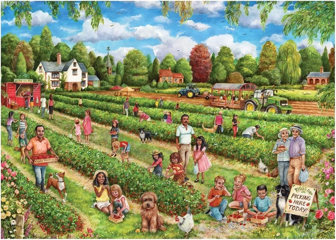 Puzzle Récolte de fraises 1000 pièces