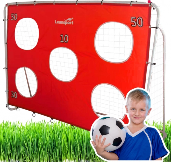 But de football d'entraînement avec filet cible rouge 213x152x75 cm
