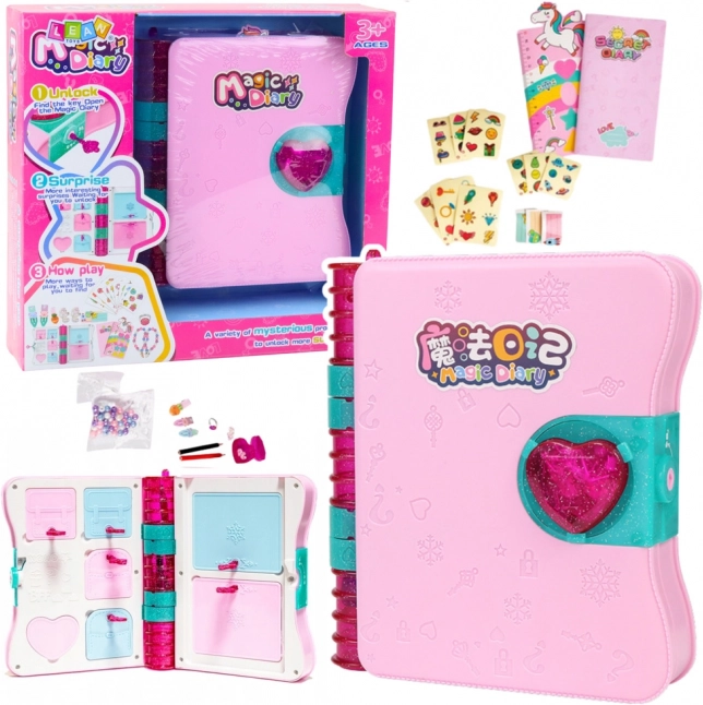 Journal secret à serrure rose