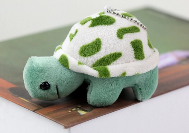 Tortue en peluche 10 cm bleu pendentif