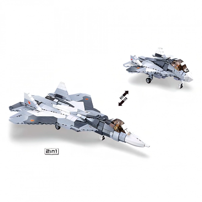Sluban Model Bricks M38-B0986 Avion de chasse Su-57 2 en 1