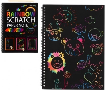 Bloc-notes à gratter arc-en-ciel pour enfants 19 × 26 cm