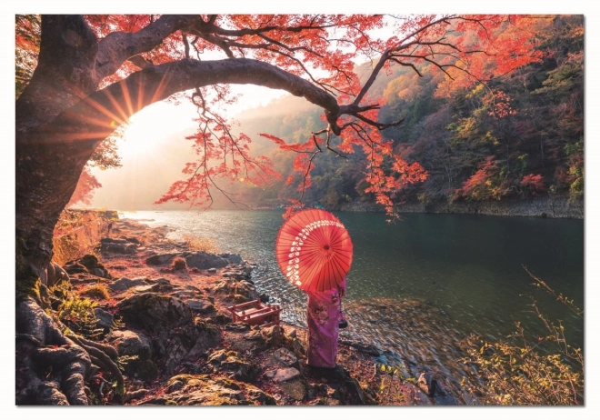 Puzzle Educa lever de soleil sur la rivière Katsura, Japon 1000 pièces