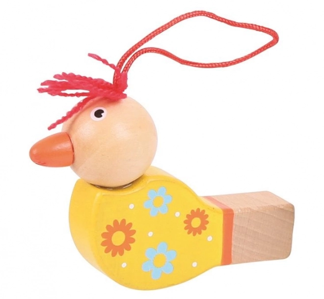 Flûte à bec en bois oiseau 1 pièce jaune