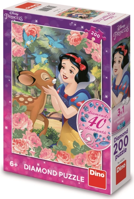 Puzzle DINO avec gemmes Blanche-Neige et biche 200 pièces
