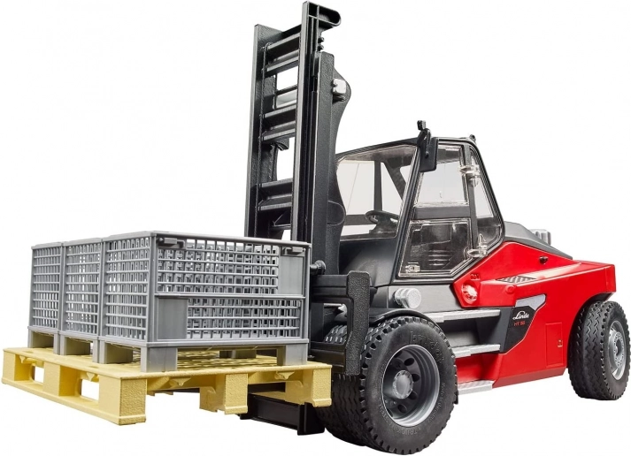 Chariot élévateur Bruder LINDE HT160D avec palette et 3 caisses