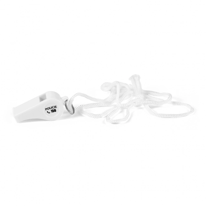 Ensemble de police de circulation tissu/plastique casquette, bâton, sifflet sur carte 30x48x8cm