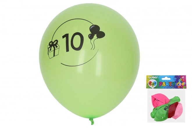 Ballon gonflable 30 cm avec numéro 10 - lot de 5 pièces