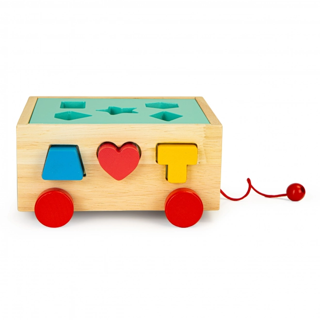 Chariot en bois de tri de formes avec blocs - bloc éducatif pour enfants