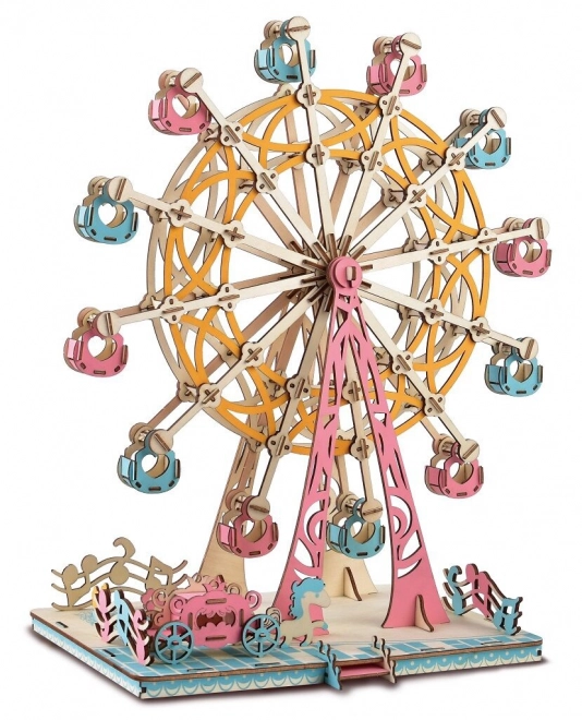 Puzzle en bois 3D grande roue pastel de Woodcraft