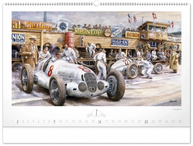 Calendrier mural NOTIQUE Oldtimers – Václav Zapadlík 2025, 64 x 42 cm