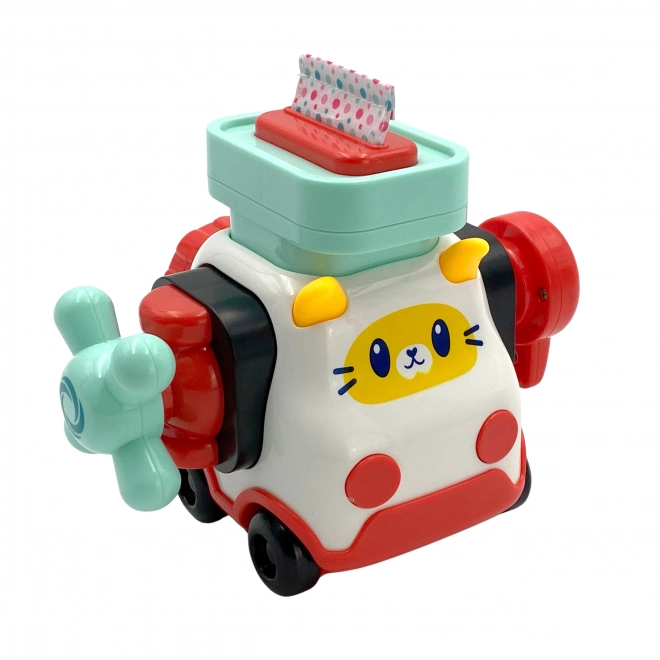 Voiture de construction Montessori chat