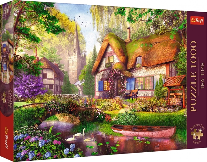 TREFL Puzzle Premium Plus Pause Thé: Chalet en bois 1000 pièces