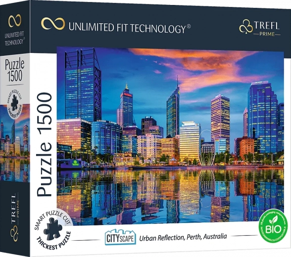Puzzle TREFL UFT Cityscape – reflet de la ville de Perth, Australie, 1500 pièces