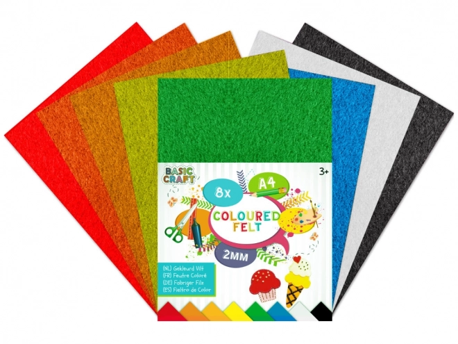 Ensemble de feutrines colorées A4