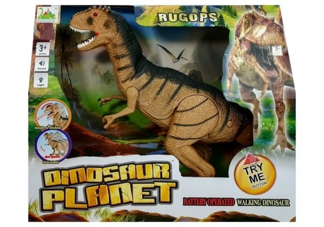 Le dinosaure Tyrannosaure rugit et s'illumine