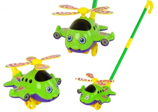 Hélicoptère Vert Joyeux à Pousser