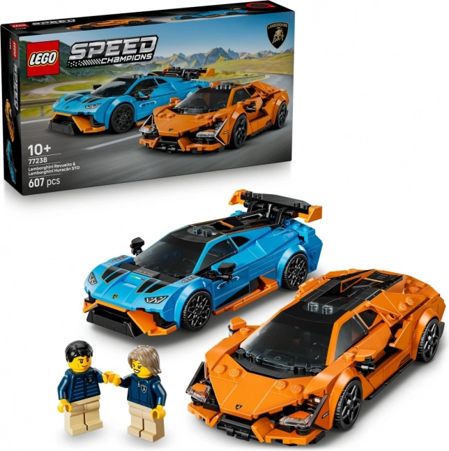 lego speed champions lamborghini revuelto et huracán sto – double set de voitures de course
