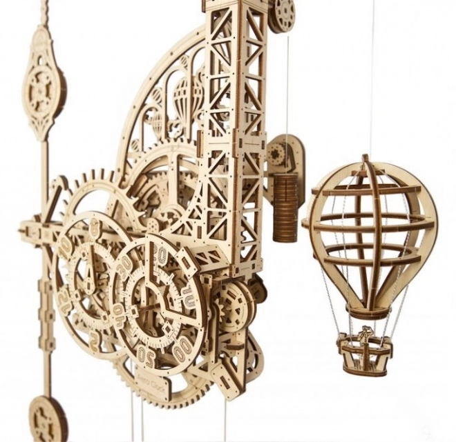 Puzzle mécanique mural en bois 3D Ugears Horloge Aero