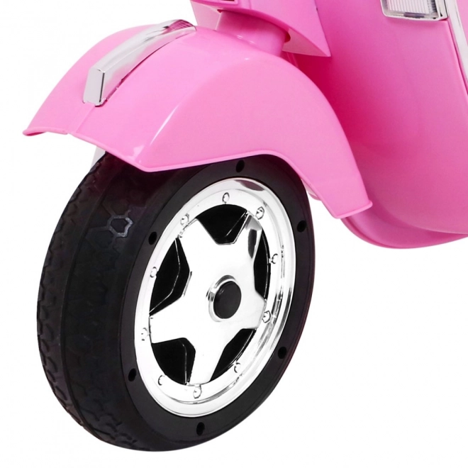Scooter électrique pour enfants Vespa rose avec roues stabilisatrices