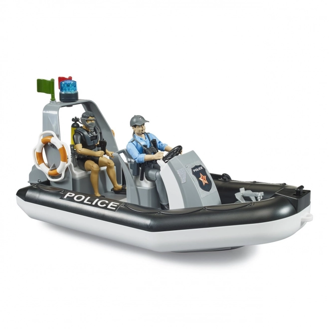 Bruder Bateau de police avec policier et plongeur