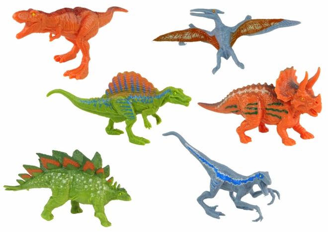 Dinosaures colorés et hélicoptère