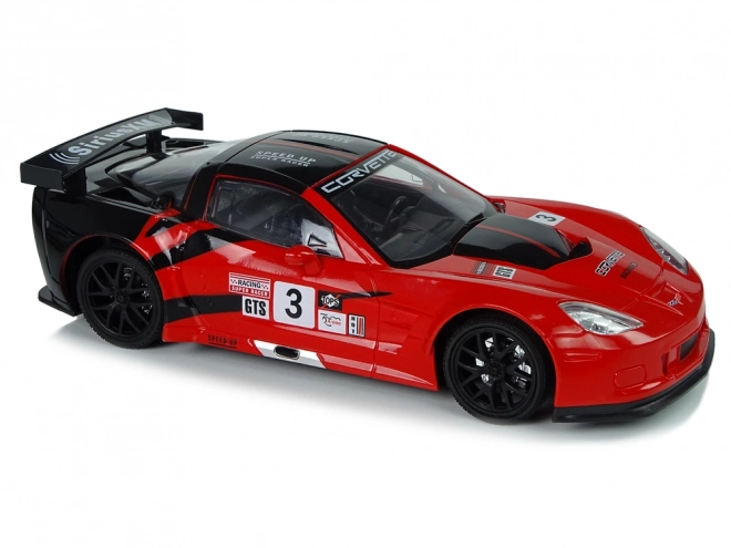 Voiture RC de course sportive 1:18 Corvette C6.R rouge 2.4G avec éclairage