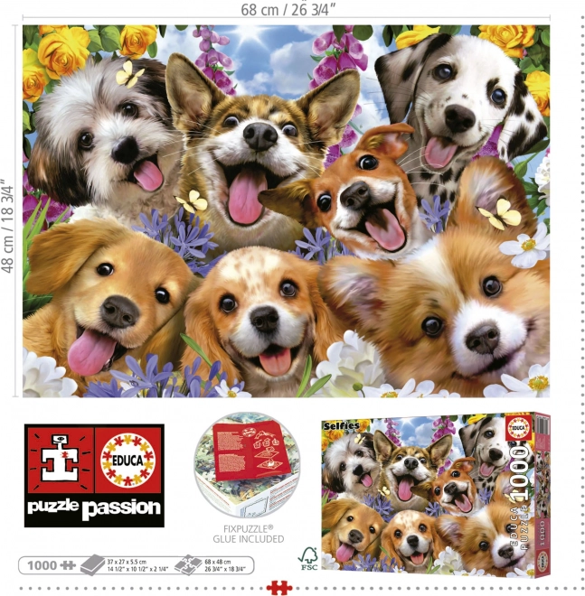 Puzzle Educa Selfie de Chiots 1000 pièces