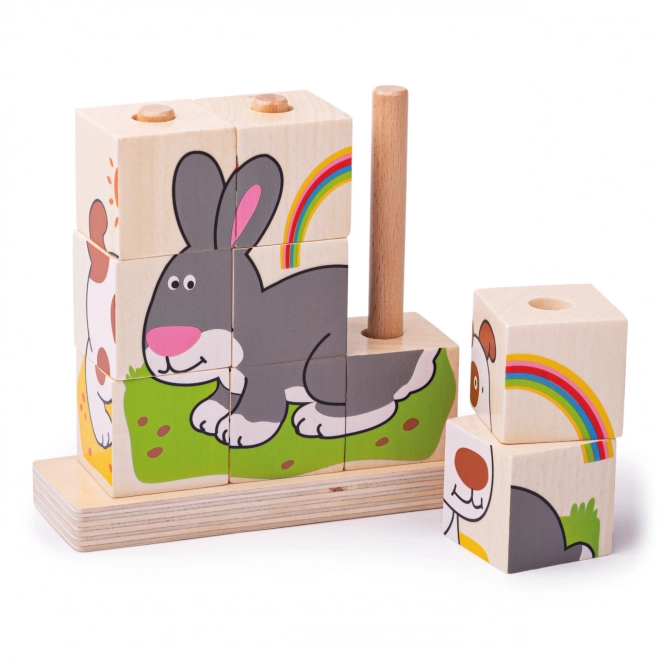 Cubes d'empilage Bigjigs Baby Animaux