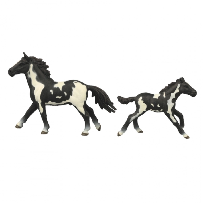 Ensemble Chevaux avec Enclos Noir et Blanc