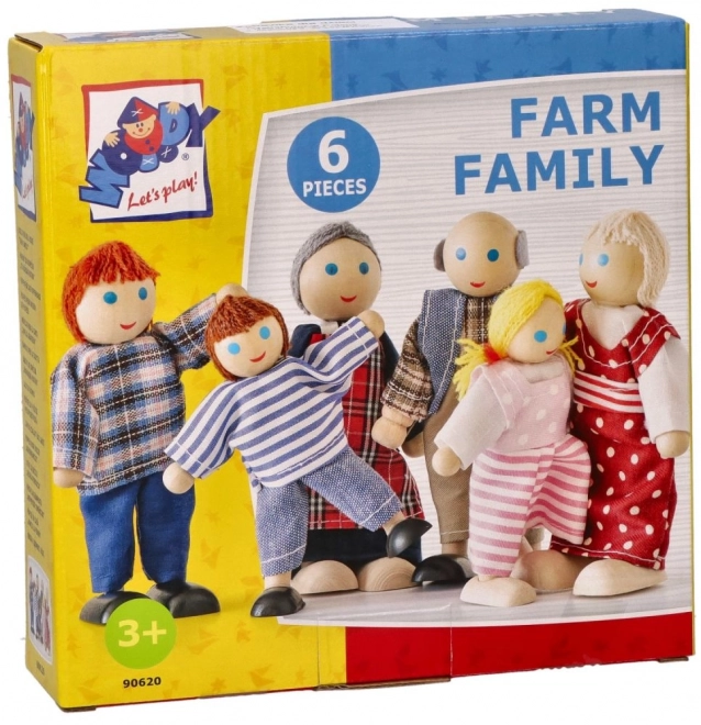 Famille de poupées en bois 6 personnes