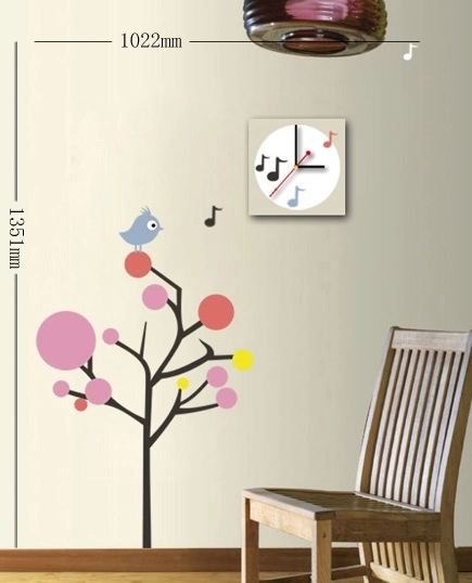 Horloge avec autocollant mural - Faites-le vous-même