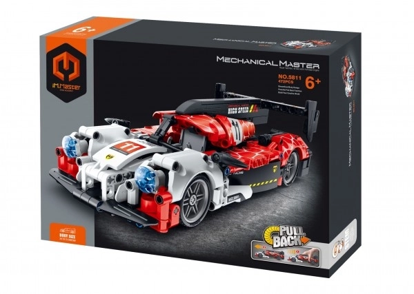 Kit de construction IamMaster voiture de course plastique 472 pièces à rétrofriction dans une boîte 31x23x6,5cm