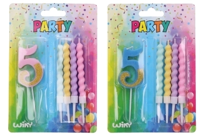 Bougie de fête numéro 5 avec bougies supplémentaires