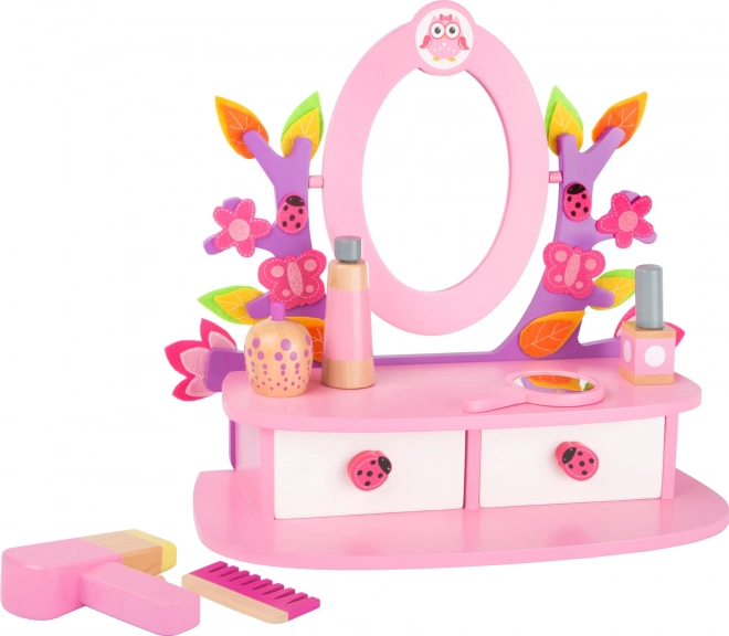 Coiffeuse en bois pour enfants - rose