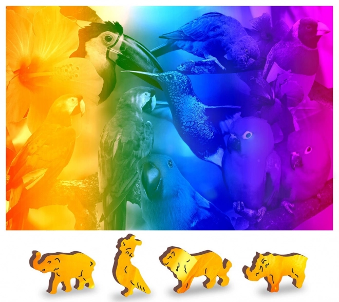 Puzzle en bois Paradis des Oiseaux 2en1
