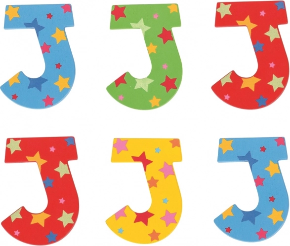 Bigjigs Toys lettre en bois J avec étoiles