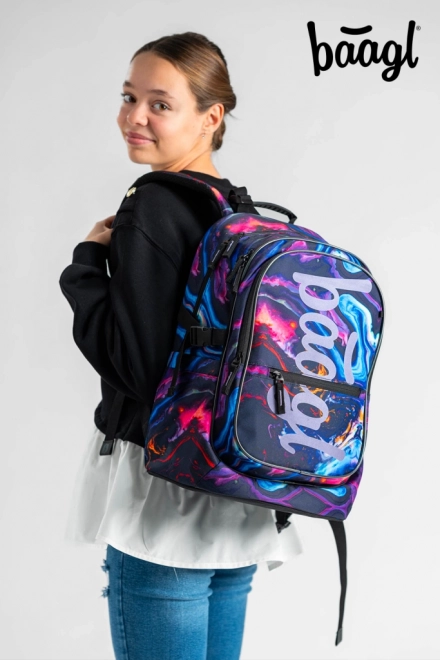 BAAGL 3 SET Core Marble : sac à dos, trousse, sac