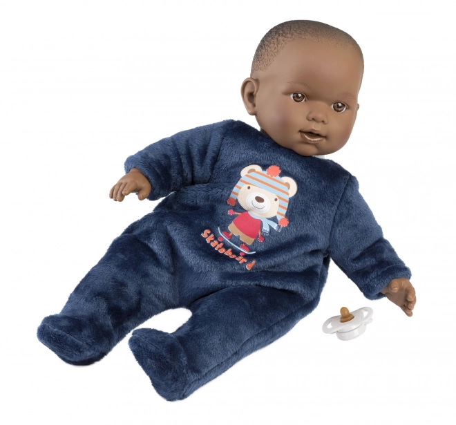 Llorens 14247 BABY ZAREB - poupée bébé réaliste avec corps souple en tissu - 42 cm