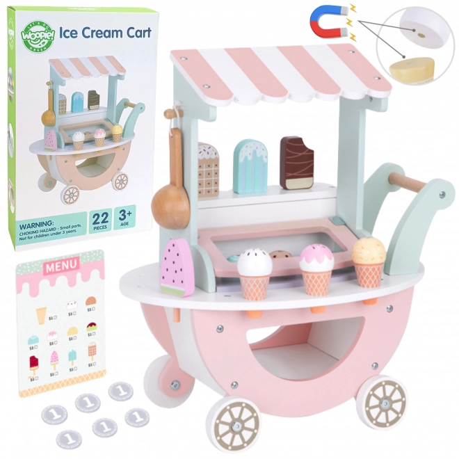 Charrette en bois avec glace WOOPIE Vert