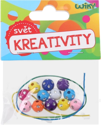 Perles colorées avec cordelette