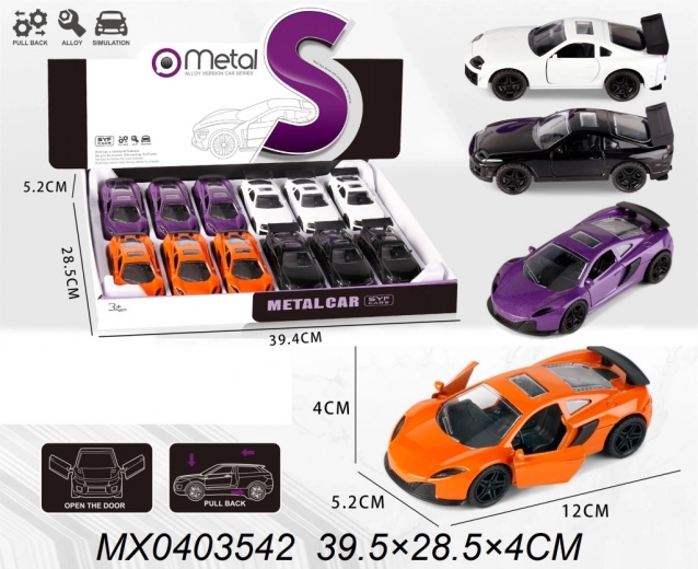 Voiture miniature en métal 1:32 avec portes ouvrantes et rétrofriction