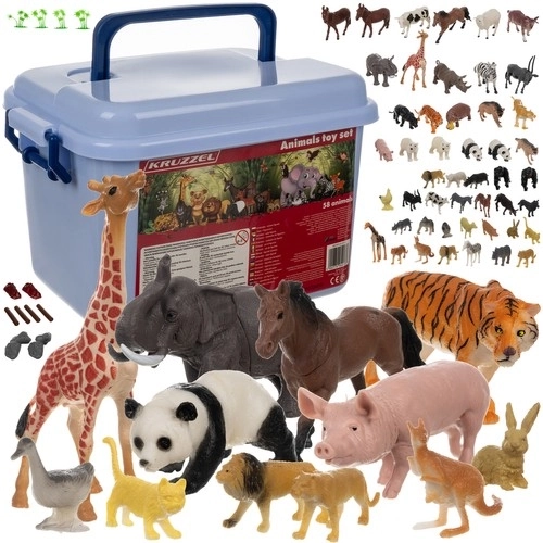 Figurines d'animaux avec valisette