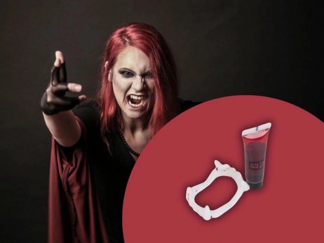 Kit de dents fausses et de sang pour Halloween