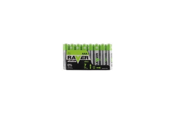 Pile RAVER LR03/AAA 1,5 V alcaline ultra 8pcs en film