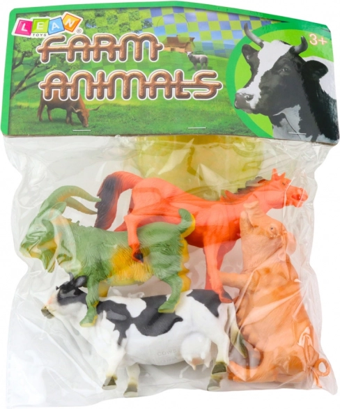 Ensemble de figurines d'animaux de ferme cheval, chèvre, vache, cochon 4 pcs