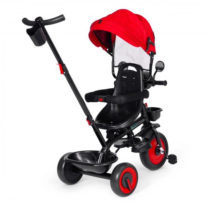 Tricycle 3en1 avec siège pivotant et auvent rouge ECOTOYS