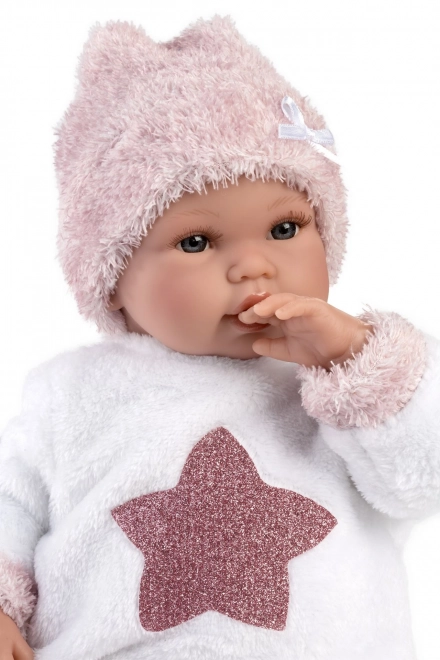 Llorens 63648 NOUVEAU NÉ - poupée réaliste bébé avec sons et corps en tissu doux - 36 cm