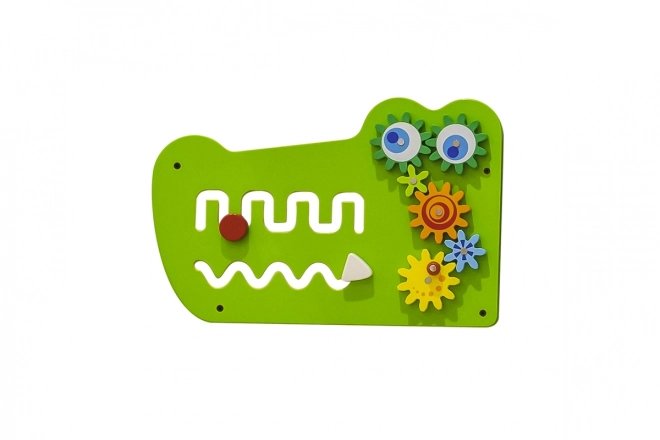 Panneau mural en bois de Montessori - crocodile