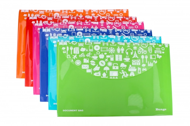 Pochette en plastique avec bouton pression 33,3x23,3 cm